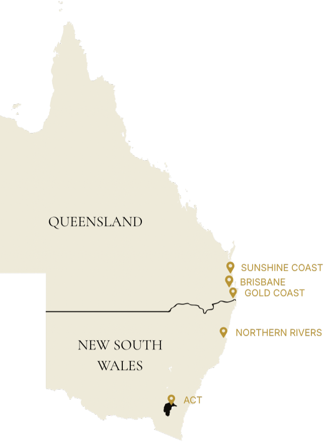 Tier One Foods operational regions — South East Queensland, Northern Rivers, ACT, Regional NSW